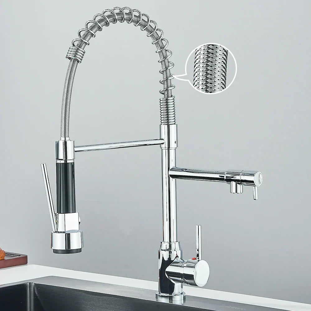 Faucet with Double Spout – High-Quality Faucet for Flexible Washing, Swivable, Ideal for Modern Kitchens, Easy to Clean and Simple Installation | Kalsten