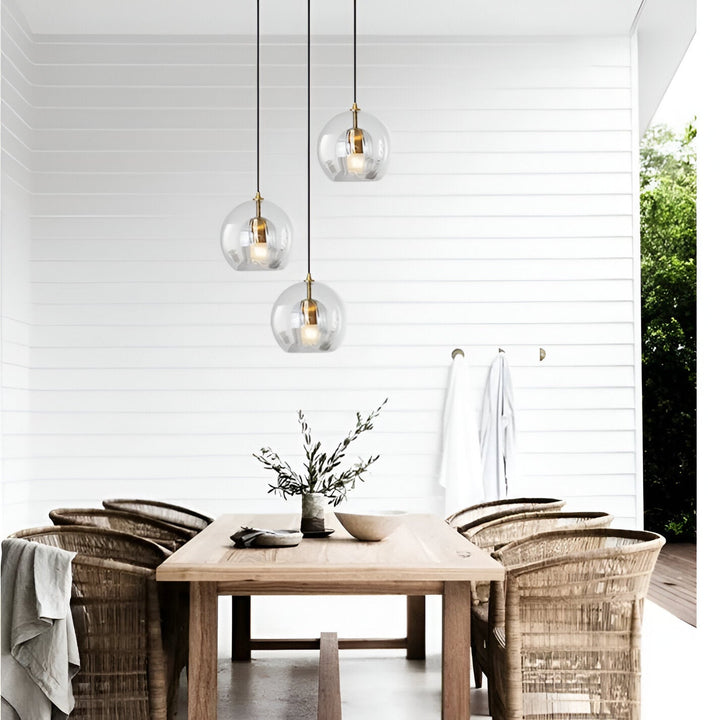 Pendant Light Glass Globe 9.8 in E27 Adjustable Dining Room Kitchen Island Hanging Ceiling Lamp Vintage Modern | Kalsten