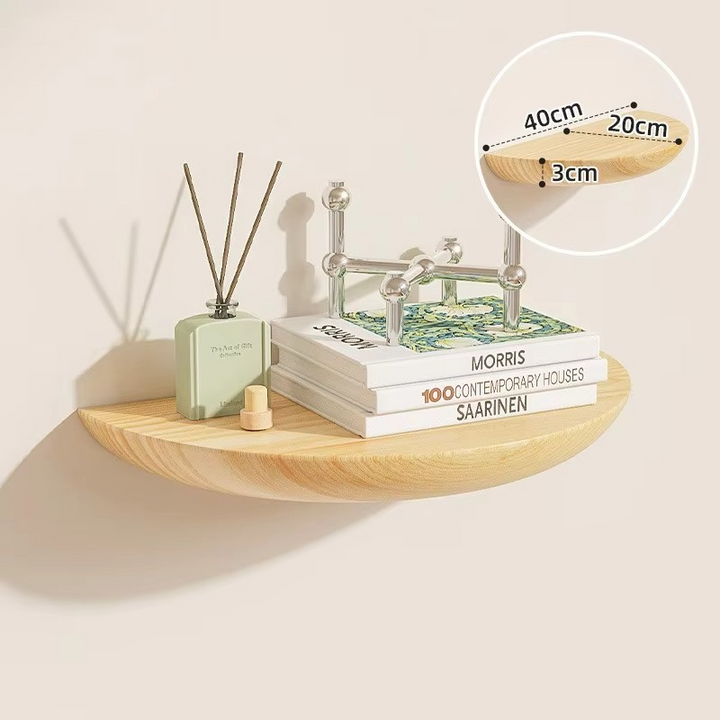 Half-Round Triple Floating Wall Shelf