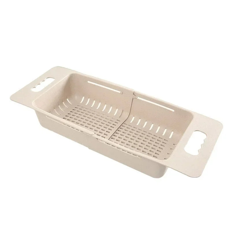FlexDrain Draining Basket Kitchen – Adjustable Sink Organizer | Auto Drain & Fruit Vegetable Dryer | Space-saving Kitchen Accessory | Kalsten