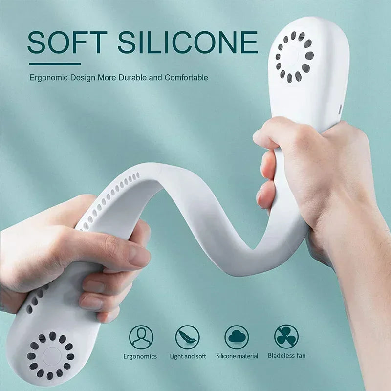 Portable Mini Neck Hanging Fan - Air-Cooled, Wearable USB Fan for Outdoor Sports, Running, Travel, Blade-Free Design | Kalsten