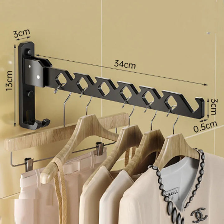 Foldable Wall-Mounted Clothing Rack