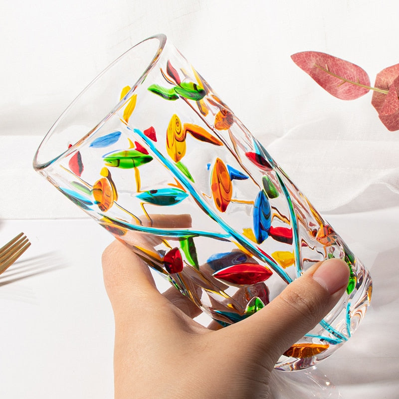 Hand-painted glass leaf cup | Kalsten