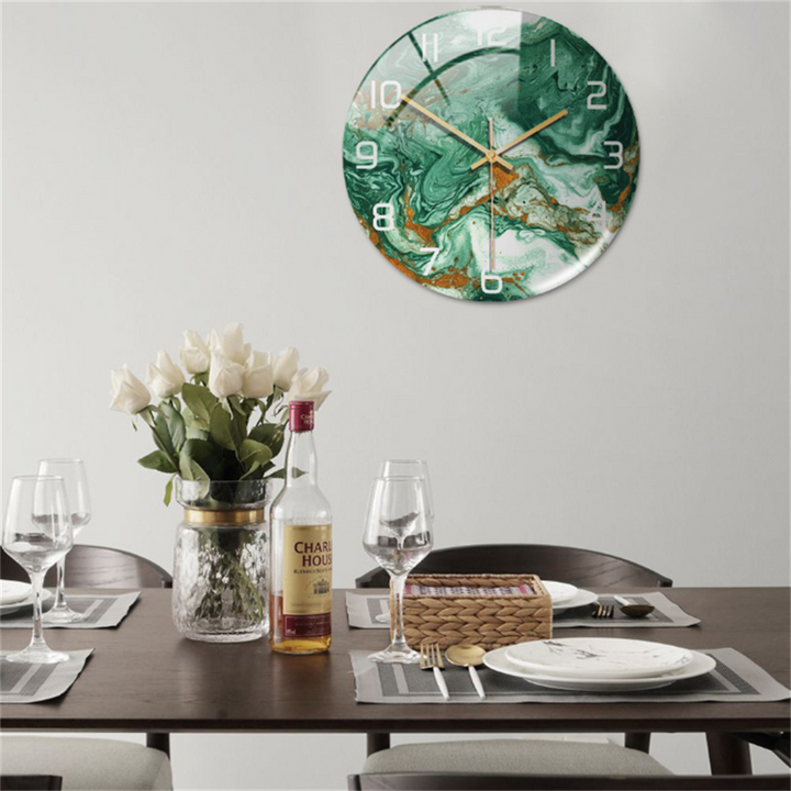 Stylish Marble Wall Clock with Silent Mechanism Kalsten