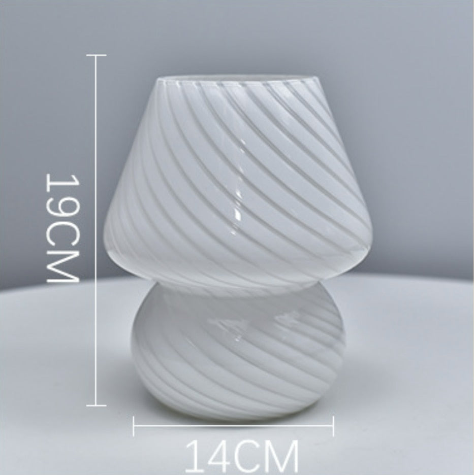 LED Desk Lamp in Mushroom Shape made of Glass | Kalsten