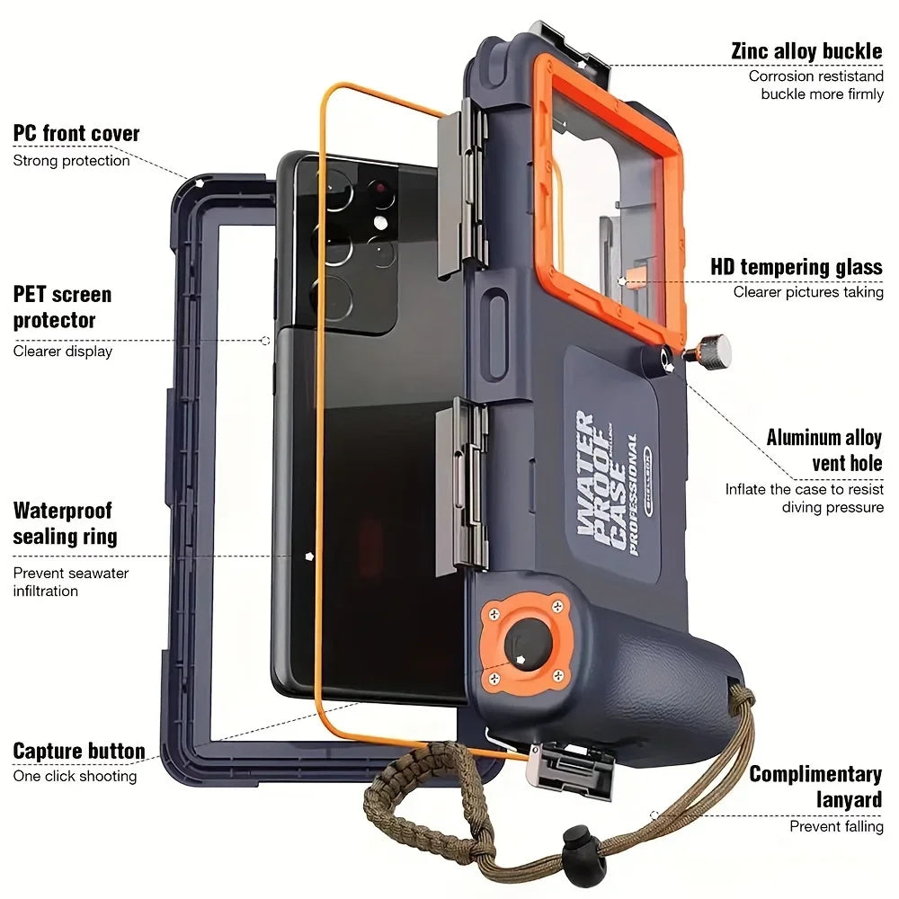 Skanto | Waterproof Diving Phone Case with 15m Depth Protection & Lanyard – AquaShield