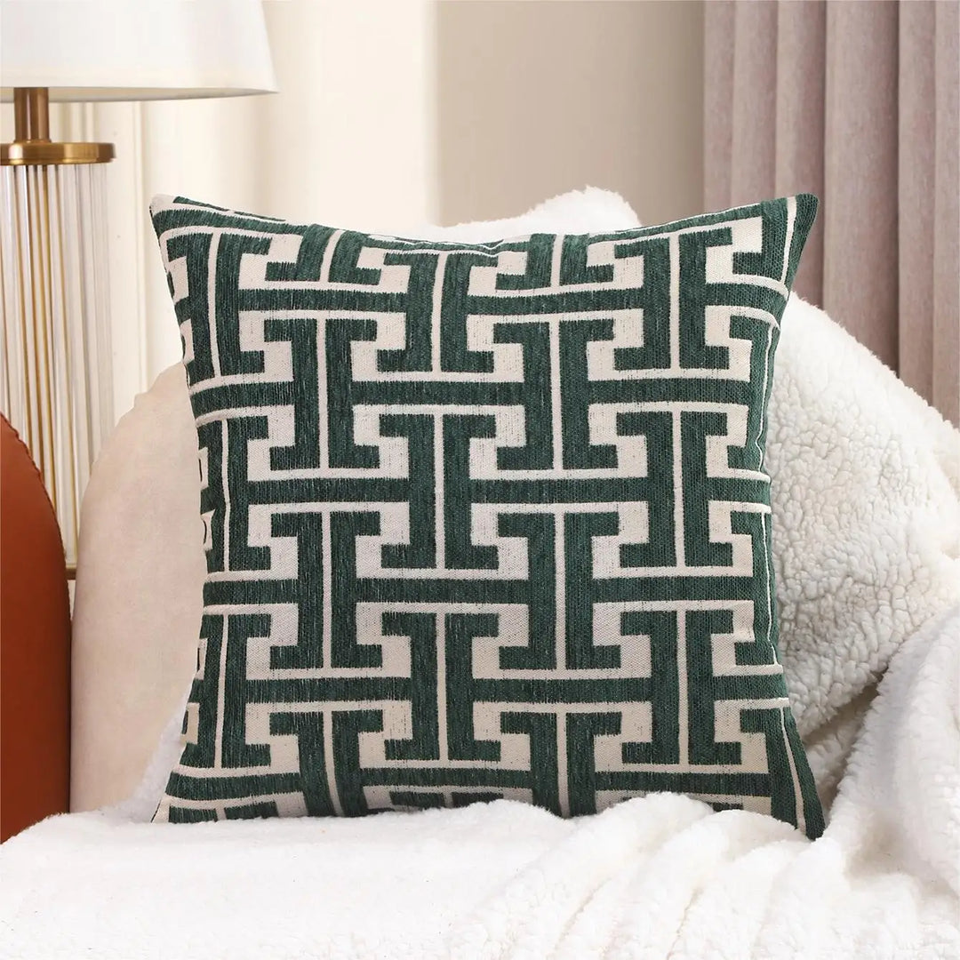 Striped cushion cover in country house style – Decorative sofa cover for living room and couch | Kalsten
