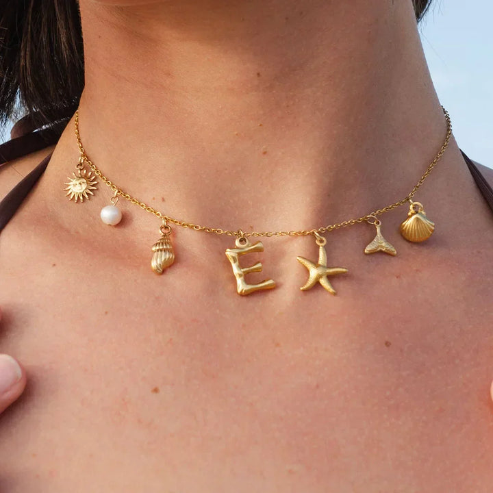Kalsten | Personalized Summer Sea Shell Letter Initial Necklace