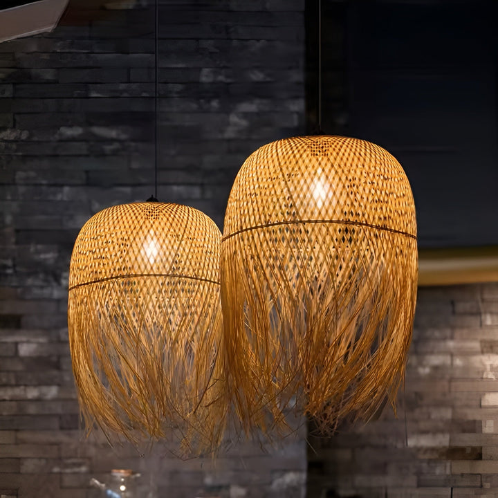 Handwoven Bamboo Hanging Lamp – Lighting for Tea Rooms, Restaurants, and Hotels | Kalsten