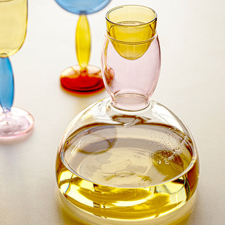 Kalsten | Chalice and carafe made of colored glass by Phillips