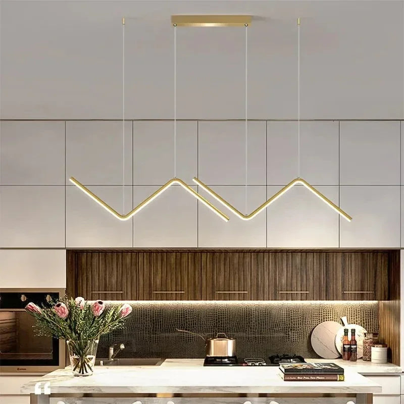 Modern LED Pendant Light – 90cm 2-Head Adjustable Fixture with Remote Control, Dimmable, for Living Room, Bedroom, Hotel, and Study | Kalsten