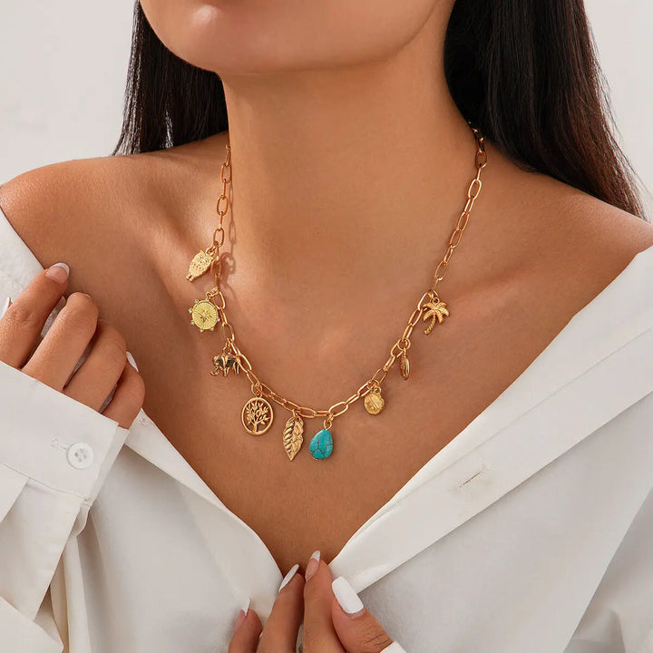 Kalsten | Paperclip Tropical Charm Necklace