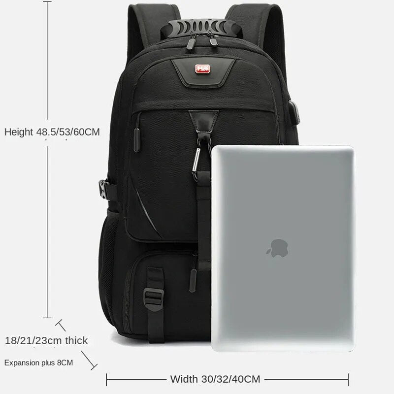 50–80L Travel Backpack with USB Charging