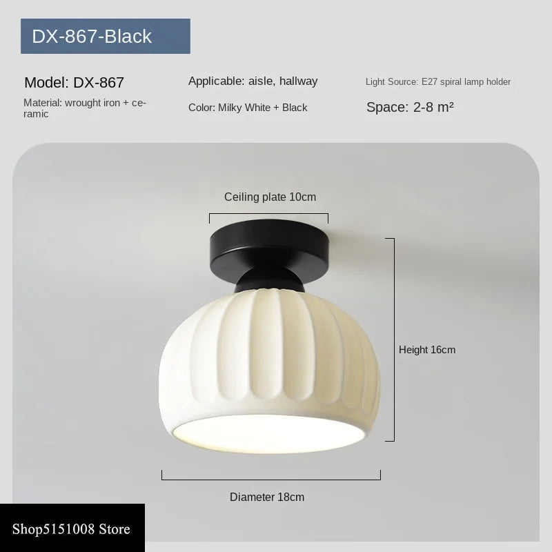Ceramics Glass LED Corridor Ceiling Lamp for Aisle, Corridor, Cloakroom, Balcony Nordic E27 Acrylic Chandelier Rest Light Fixtures | Kalsten