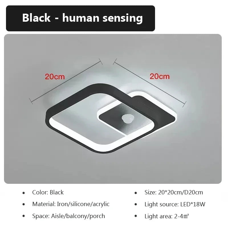 Modern LED Ceiling Lamp with Motion Sensor – Energy-Efficient Lighting for Living Room, Bedroom, Corridor, and Stairs (90-260V) | Kalsten