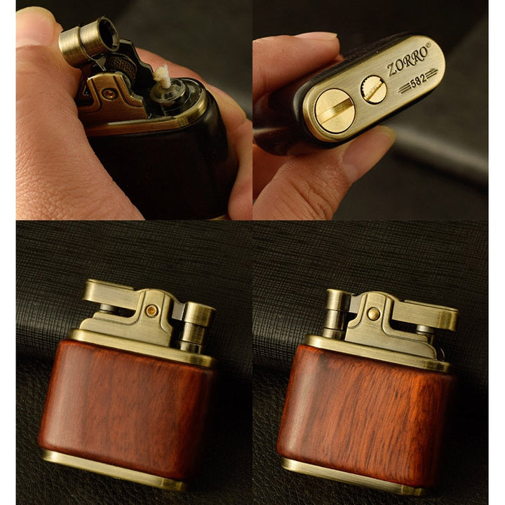 Wooden Vintage Spark Kerosene Lighter | Kalsten