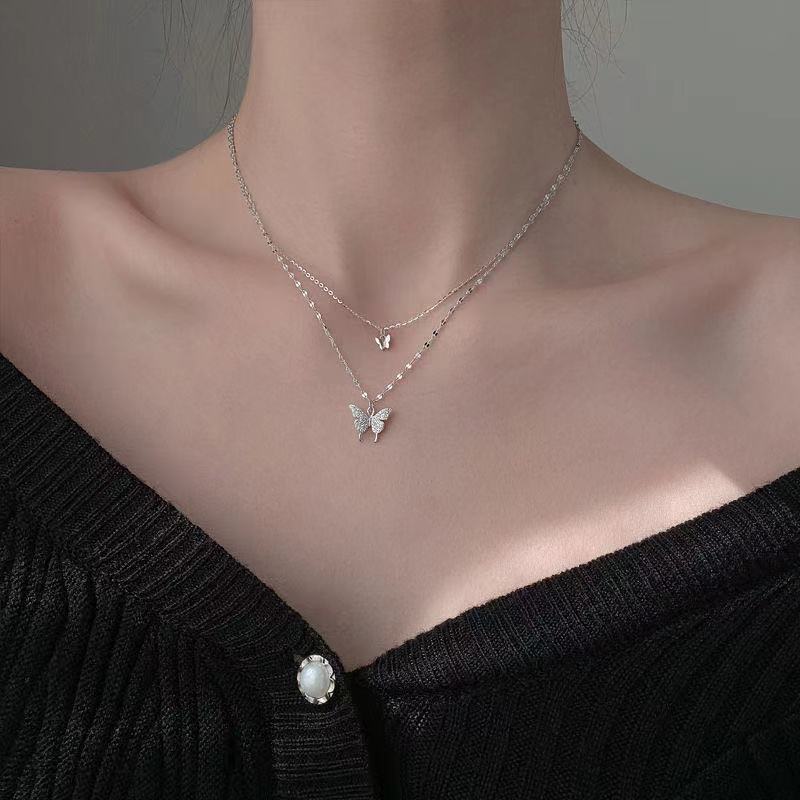 Kalsten | Dreamy Wings Silver Double Layer Necklace