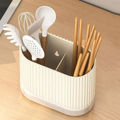 Skanto | Cutlery Organizer Duo | Wall-Mountable Cutlery Holder | No Drilling | Drainage Function | 16.5 × 8.5 × 12.5 cm