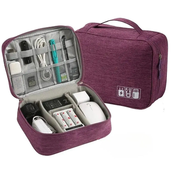 Kalsten | ORGAZIP Tech Organizer | Large Cable Bag for Travel | Waterproof & Multifunctional | For Power Banks, Cables & Accessories