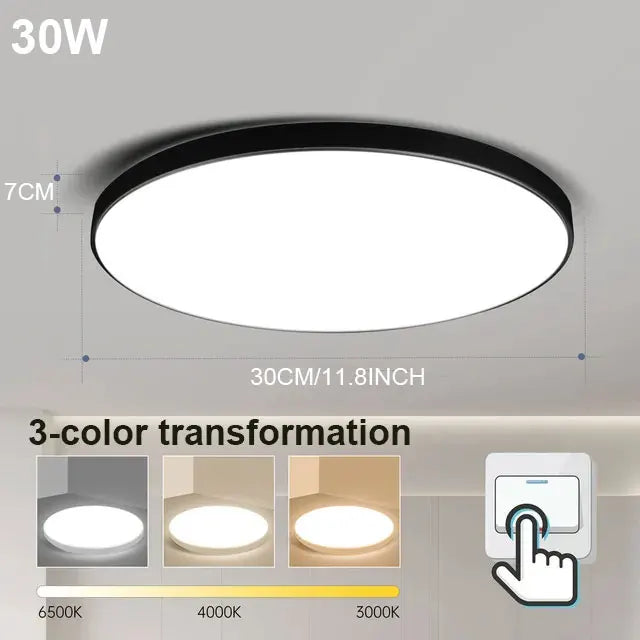 Modern LED Ceiling Lamp – 18W/30W/40W/72W Round Ceiling Light for Living Room, Bedroom, Kitchen, and Bathroom | Kalsten
