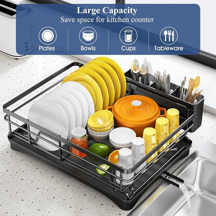 Kalsten | Dish Drying Rack with Drainboard & Large Cutlery Holder – Nova