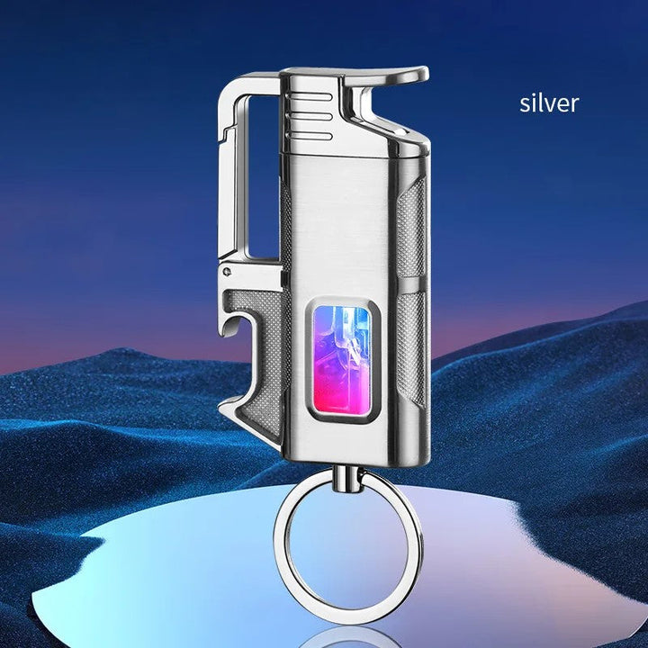 Modern Windproof Metal  Bottle Opener Keychain Lighter | Kalsten