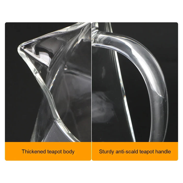 Kalsten | Teavora Glass Teapot with Stainless Steel Infuser | Heat Resistant & Dishwasher Safe | For Loose Tea & Tea Flowers | 550/750/950 ml