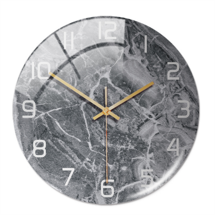 Stylish Marble Wall Clock with Silent Mechanism Kalsten