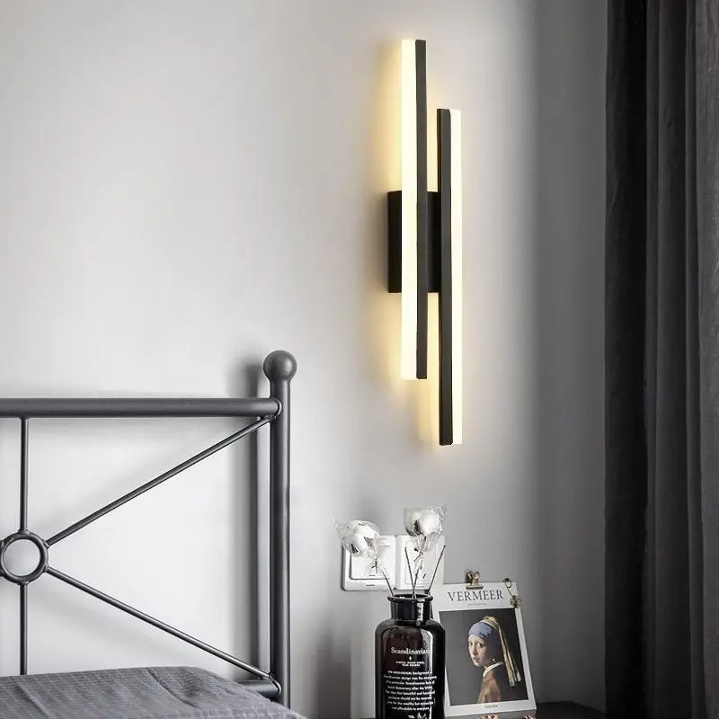 Modern LED Wall Lamp: Black/Gold Acrylic Room Decoration Light | Kalsten