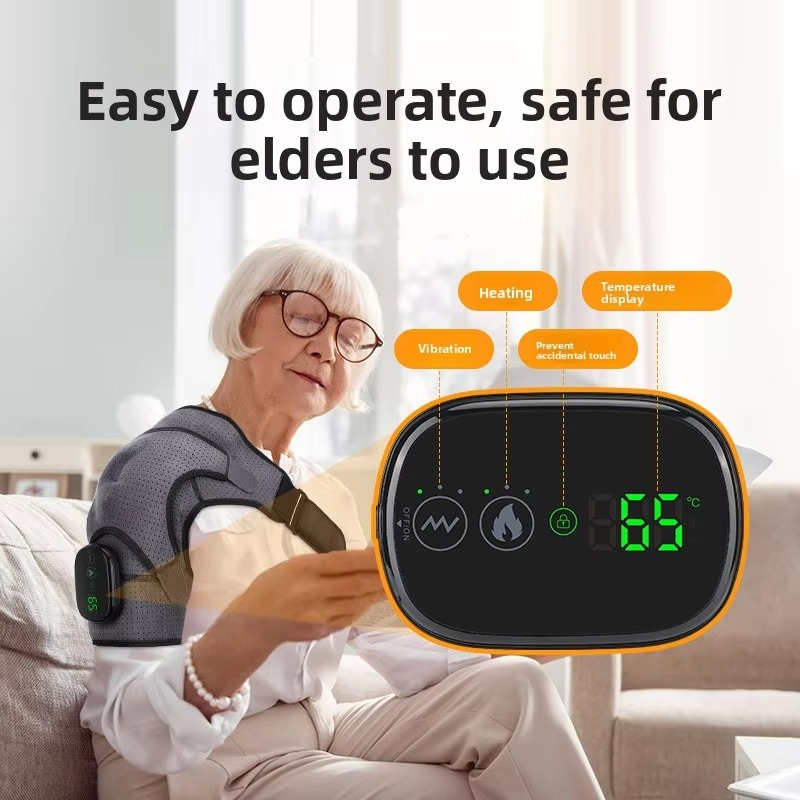 Kalsten | Adjustable Heated Shoulder Massage Brace for Muscle Relaxation