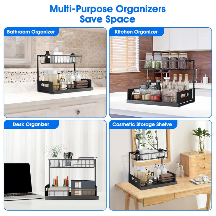 Kalsten | 2-Tier Under Sink Sliding Cabinet Organiser – Arlo