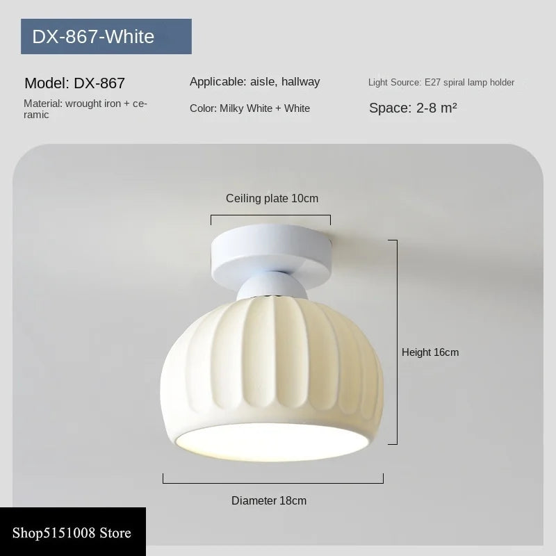Ceramics Glass LED Corridor Ceiling Lamp for Aisle, Corridor, Cloakroom, Balcony Nordic E27 Acrylic Chandelier Rest Light Fixtures | Kalsten
