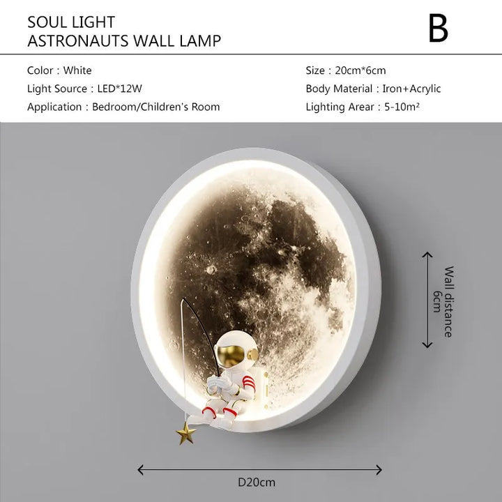 Astronaut On The Moon Wall Light | Kalsten