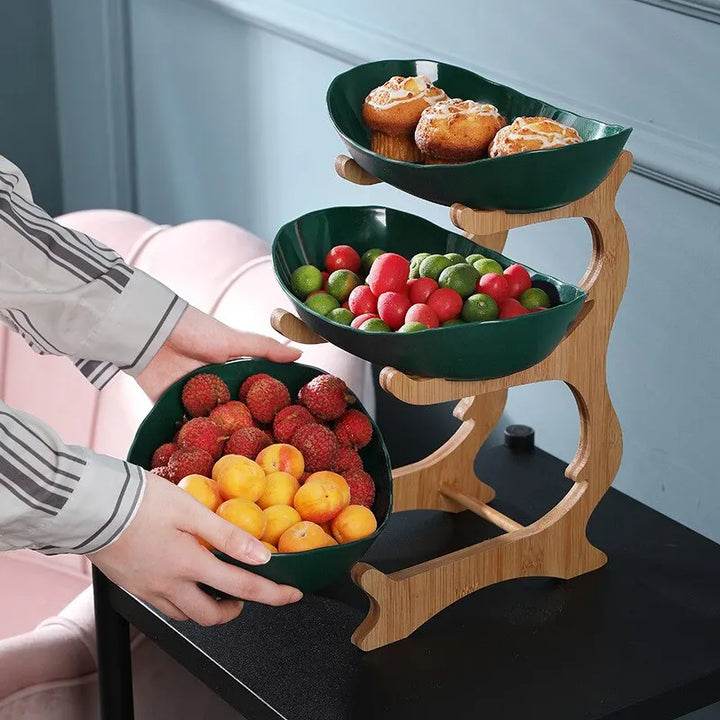Kalsten | FruitTriad | Three-tier fruit bowl made of plastic