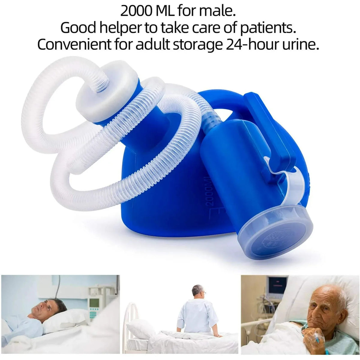 Skanto | Leak-Proof Portable Urinal for Men: 2000 ML Urine Bottle for Home, Camping, Road Trips