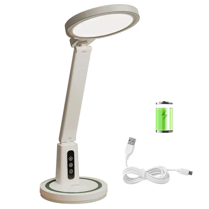 LED Clock Table Lamp – Dimmable, Foldable, and USB Rechargeable Desk Lamp for Eye Protection | Kalsten