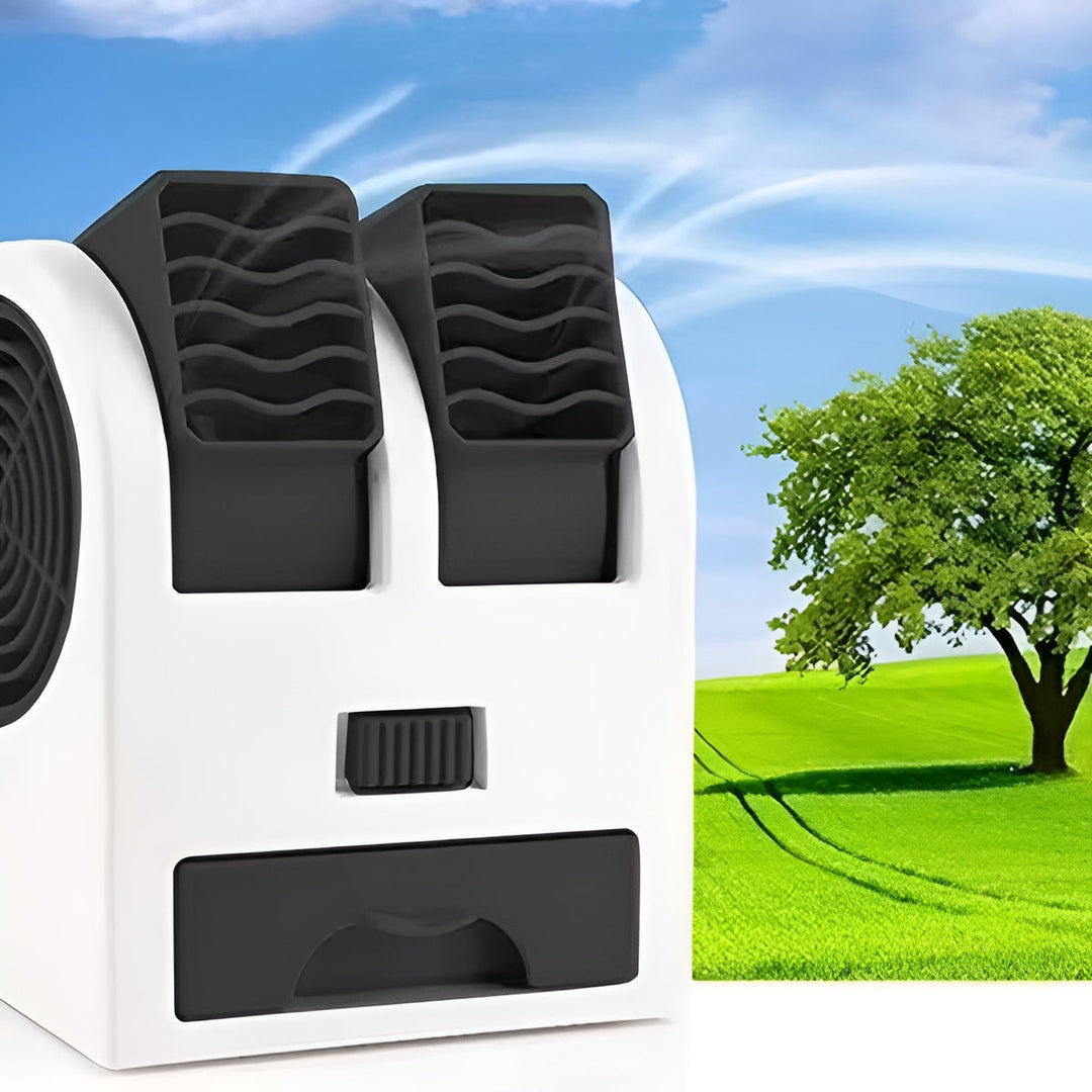 Dual-Outlet Turbo Cooling Desk Humidifier Fan | Kalsten