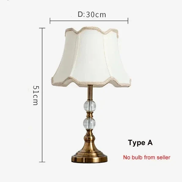 American Imitation Copper Crystal Bedside Lamp - Modern European Style Desk Lamp | Kalsten