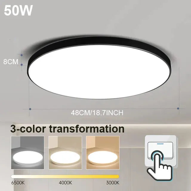 Modern LED Ceiling Lamp – 18W/30W/40W/72W Round Ceiling Light for Living Room, Bedroom, Kitchen, and Bathroom | Kalsten