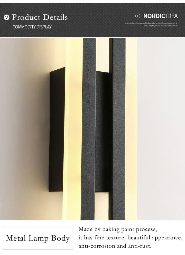 Modern LED Wall Lamp: Black/Gold Acrylic Room Decoration Light | Kalsten