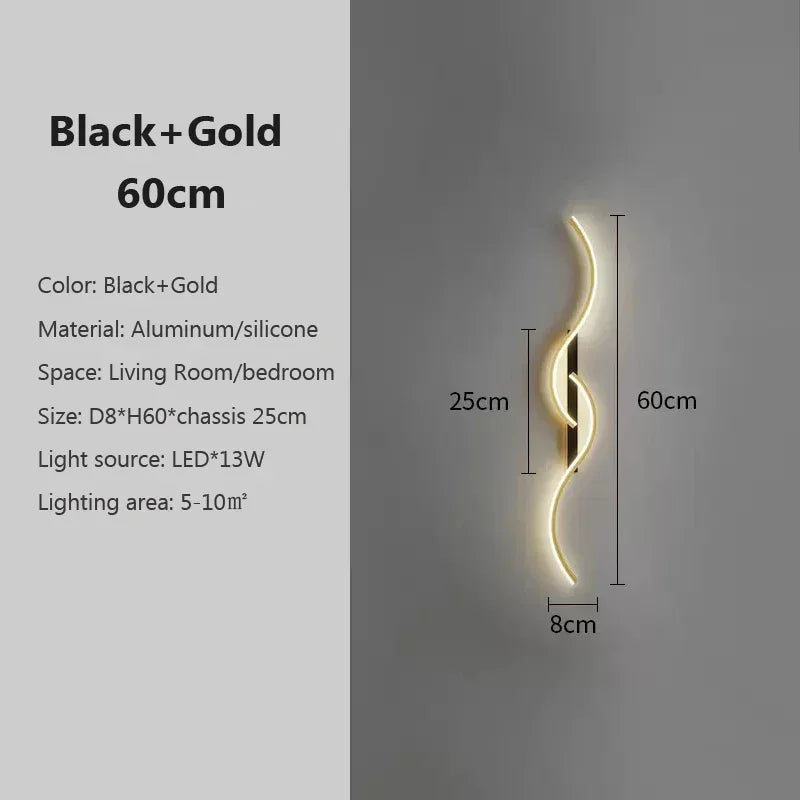 Modern LED Wall Lamp – Contemporary Wall Sconce for Living Room, Bedroom, Dining Room, and Hallway – Up & Down Lighting, Dimmable, Touch Switch, Indoor Home Decoration | Kalsten