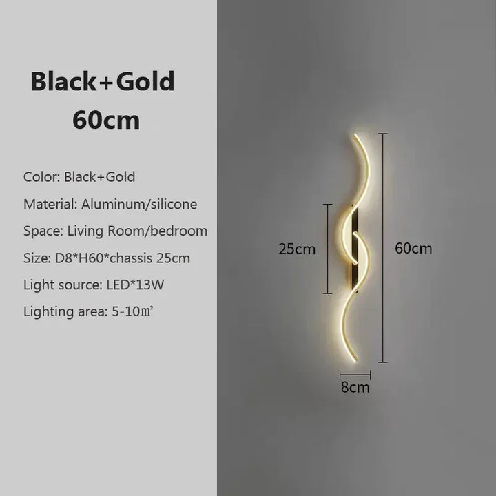 Modern LED Wall Lamp – Contemporary Wall Sconce for Living Room, Bedroom, Dining Room, and Hallway – Up & Down Lighting, Dimmable, Touch Switch, Indoor Home Decoration | Kalsten