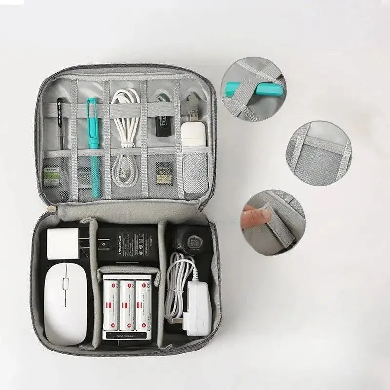 Kalsten | ORGAZIP Tech Organizer | Large Cable Bag for Travel | Waterproof & Multifunctional | For Power Banks, Cables & Accessories