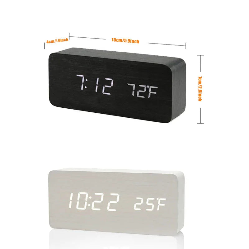 LED Digital Alarm Clock with Temperature