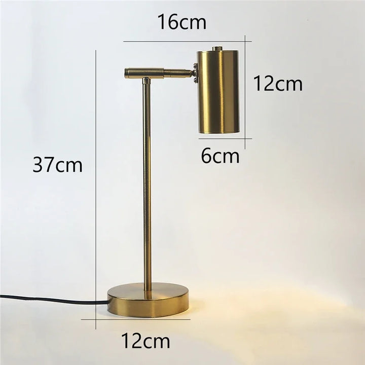 Modern Golden Table Lamp – Eye-Friendly LED Reading Light for Study, Bedroom, and Living Room Decor | Kalsten