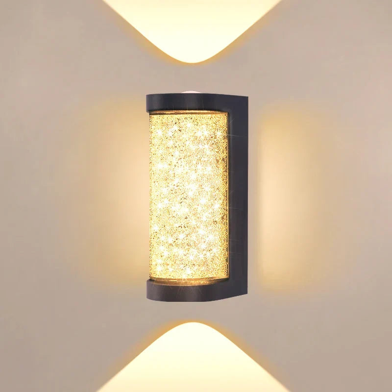 Modern Waterproof LED Outdoor Wall Lamp – Crystal Wall Sconce for Garden, Patio, and Doorway Lighting | Kalsten