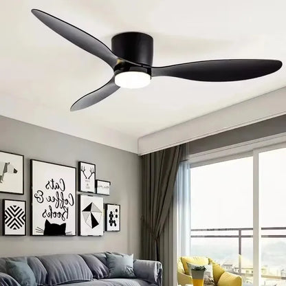 42/52 Inch Ceiling Fans with LED Lights - 3 Colors, 6 Speeds DC Motor, Remote Control, Low Profile Decorative Fans with Lighting | Karnz