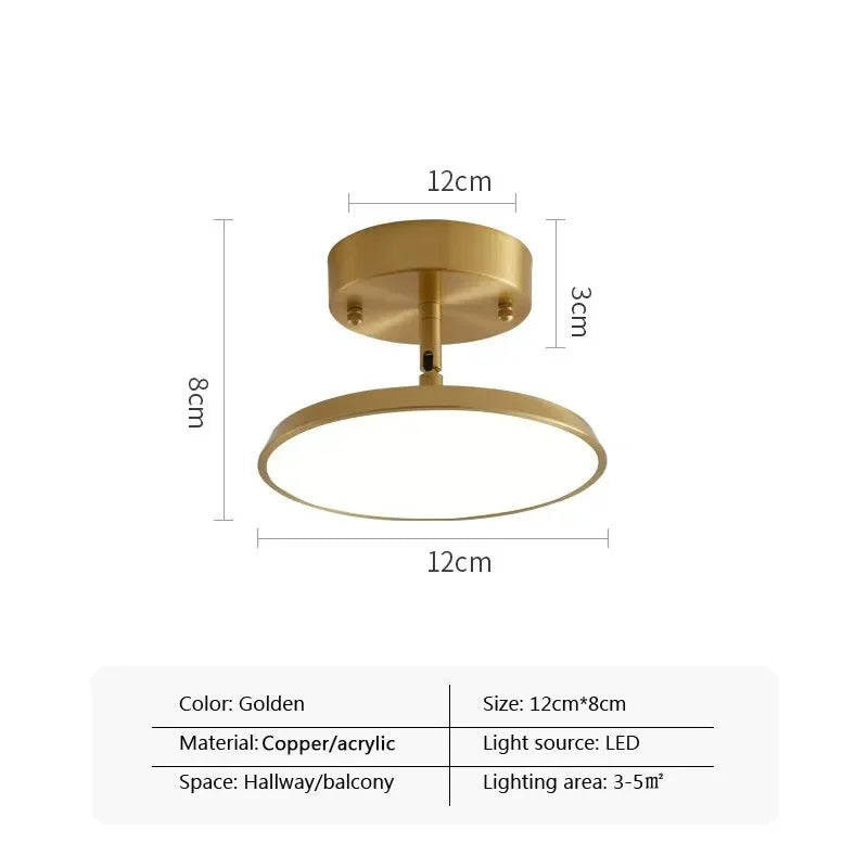 Modern Rotatable LED Ceiling Light – Black and Gold Minimalist Design for Multi-Room Illumination (1-Way, 10-15 sq m Coverage) | Kalsten