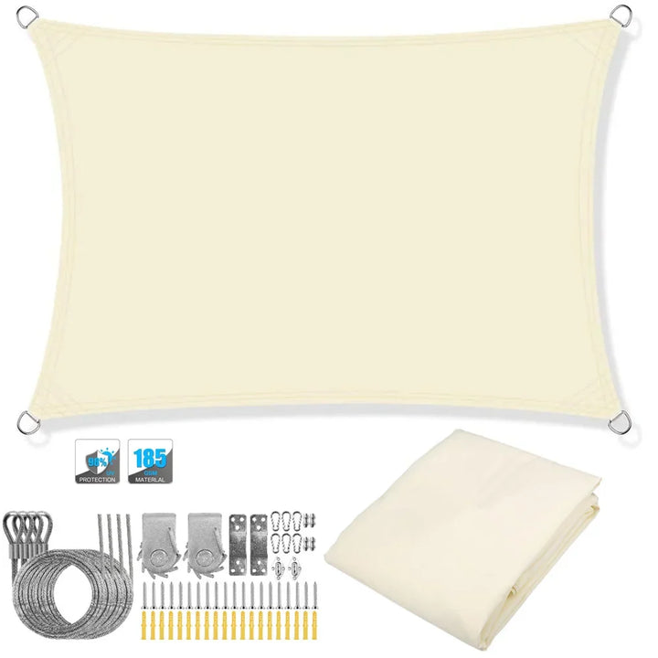 Kalsten | Waterproof Rectangular Sun Shade Sail with UV Protection & Mounting Kits – ShadeGuard