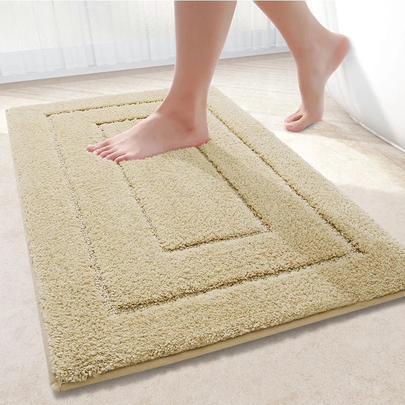 Bathroom Mat Microfiber Non-Slip – Double Layer Bath Mat | Highly Absorbent & Soft | Comfort Doormat | Kalsten